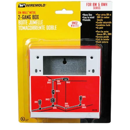Wiremold Electrical Box, Raceway Box Type, 2 Gangs BW32
